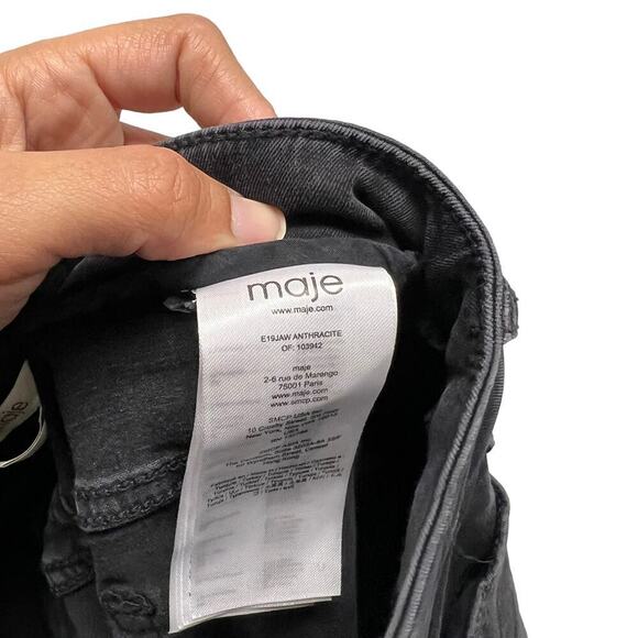 Maje Jaw Skinny Jeans Denim Ankle In‎ Anthracite Black - Picture 10 of 12